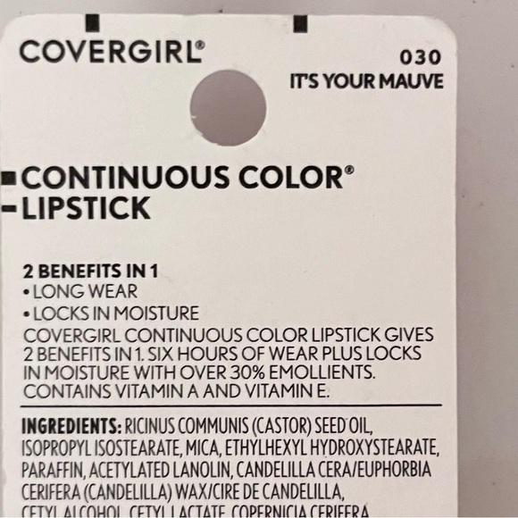 COVERGIRL Continuous Color Lipstick, 30 It's Your Mauve, 0.13 oz NEW - Picture 6 of 11